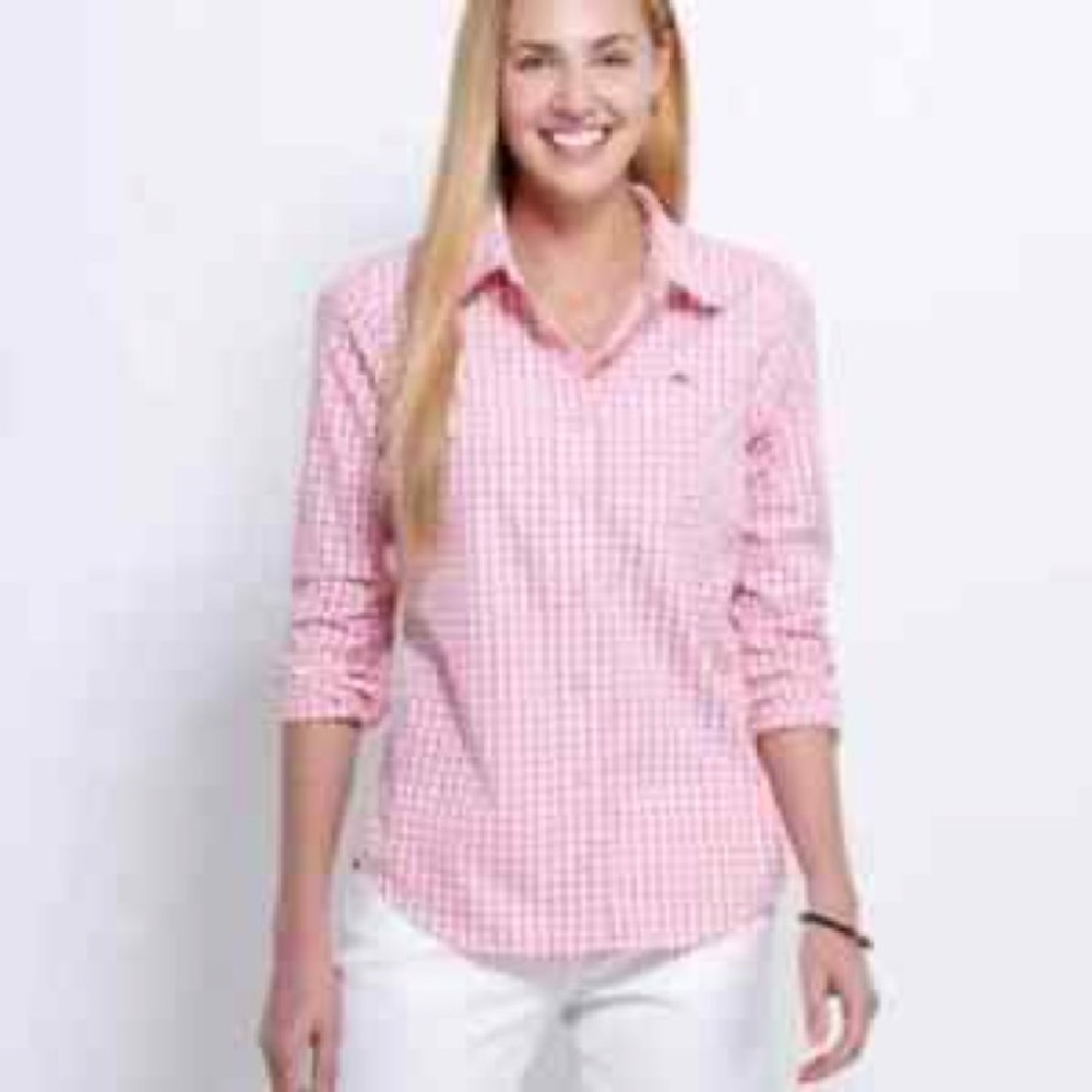 Vineyard Vines lt pink gingham button down